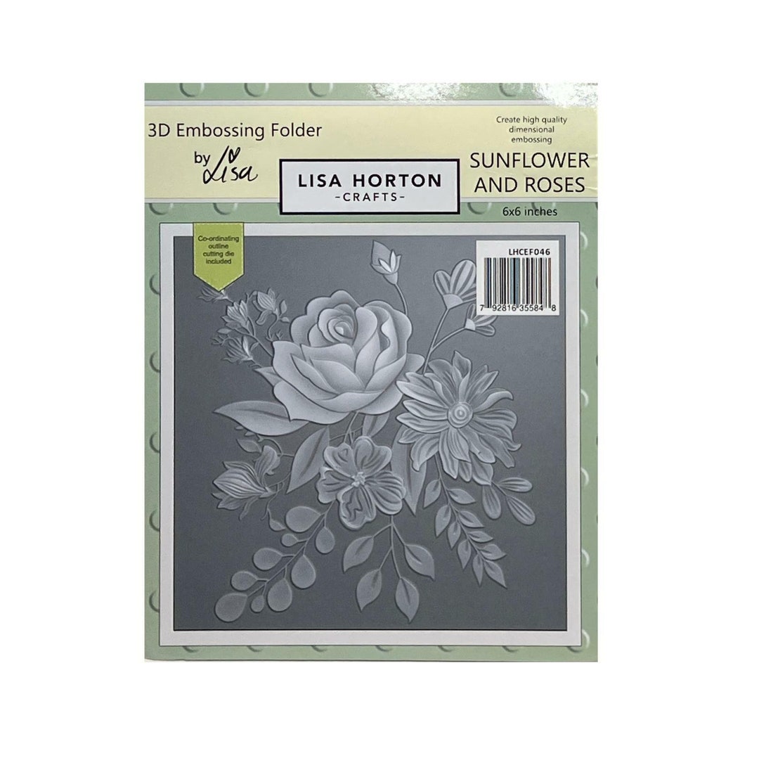 Sunflower and Roses Embossing Folder Die Set Lisa Horton Craft Etsy