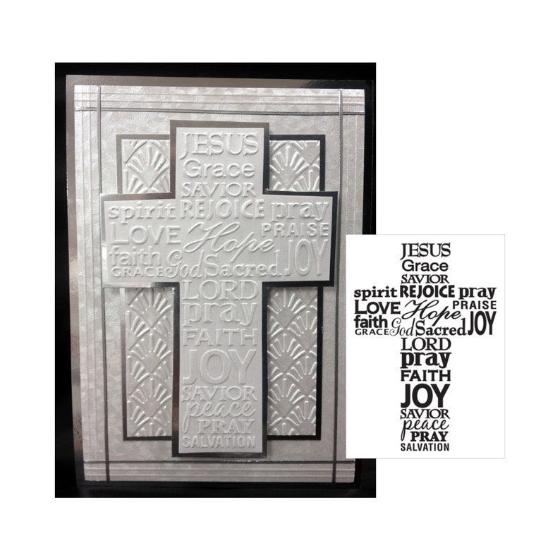 Embossing folder Cross with Words by Darice Craft Folders Etsy