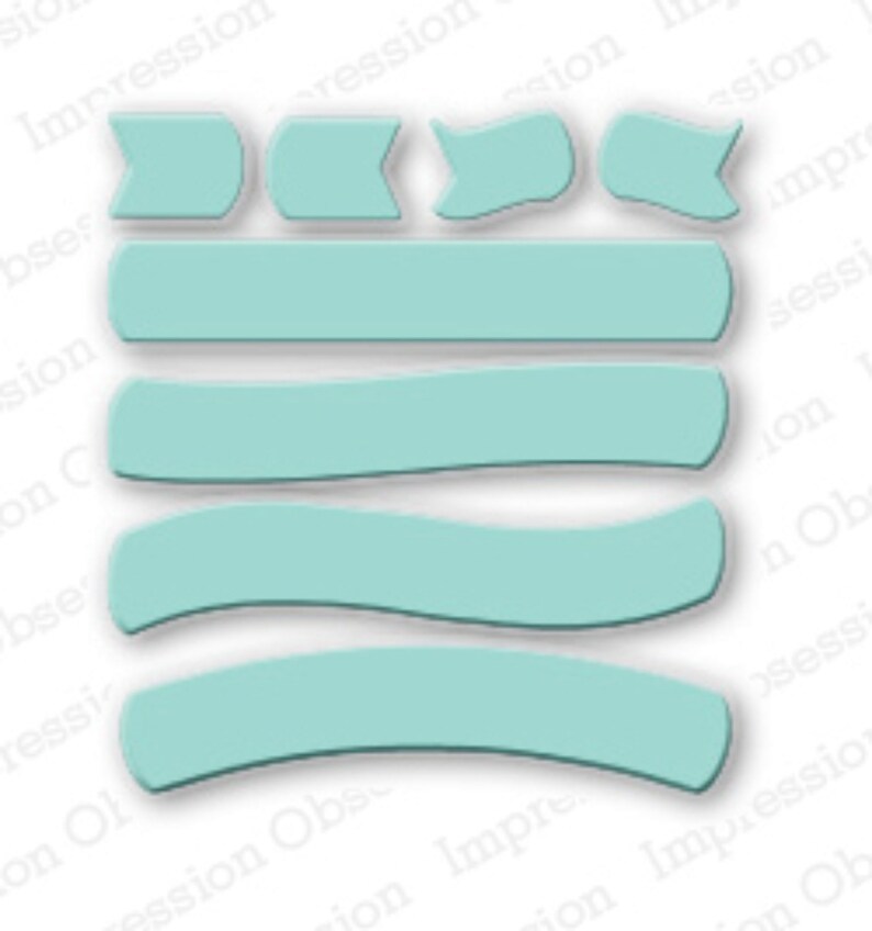 Banners and Tails Metal Die Cut Stencils Impression Obsession Etsy