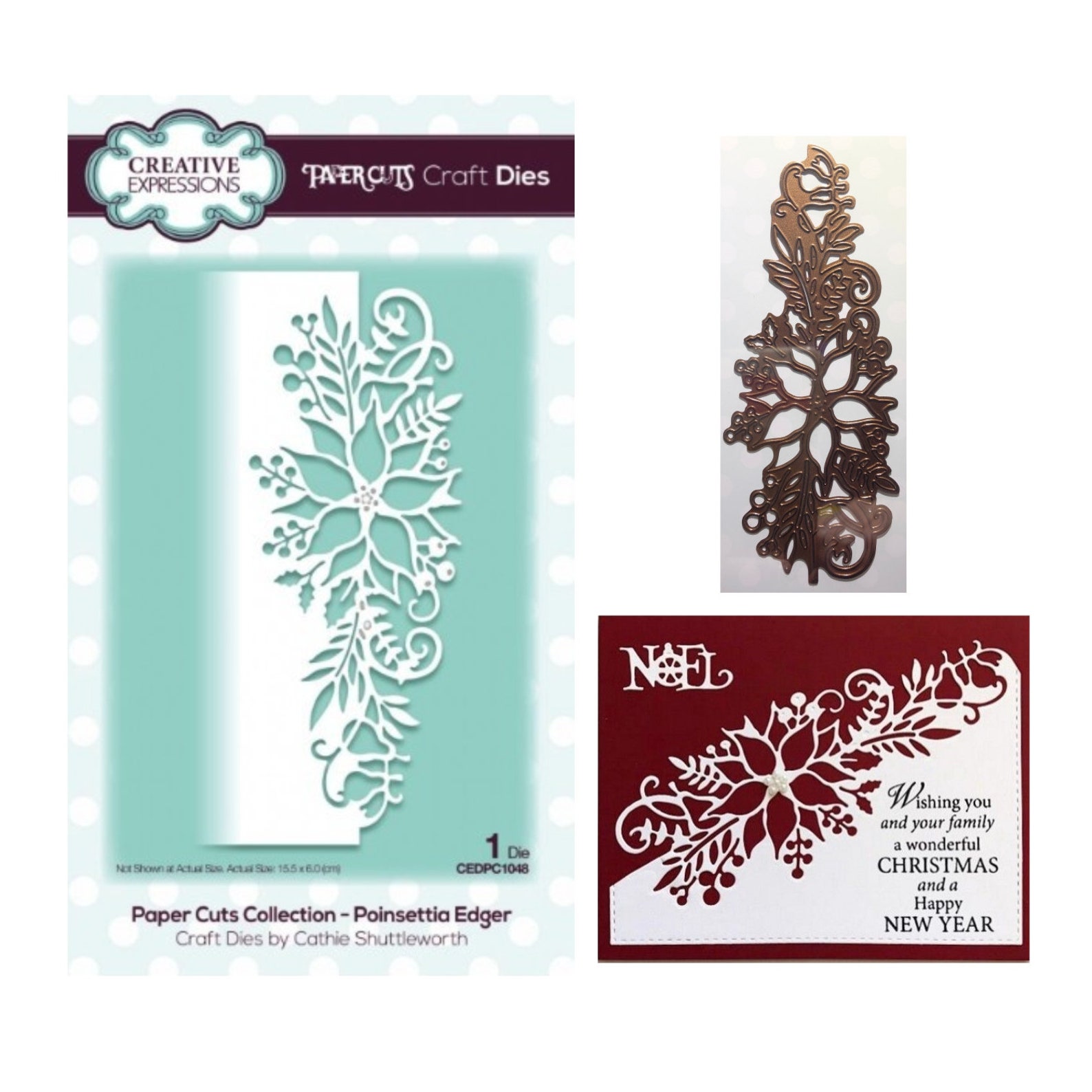 Christmas Metal Die Cut Poinsettia Edger Border Cutting Dies Etsy