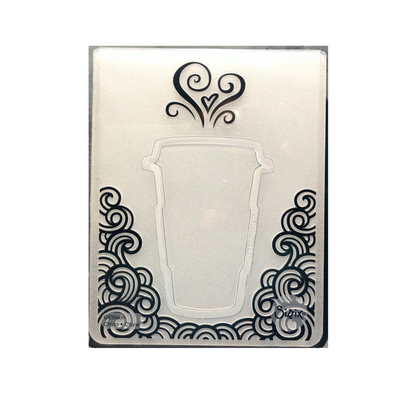 Coffee Embossing Folder Thanks a Latte Sizzix Die Cut & Etsy