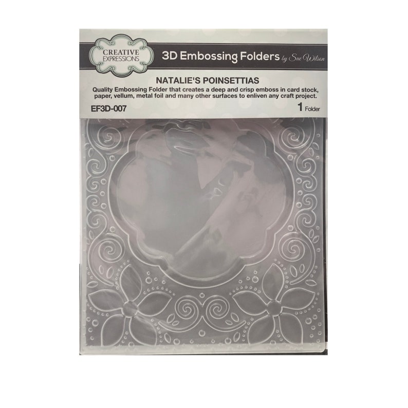 Christmas Embossing Folder Natalie/'s Poinsettias 3D Creative Expressions Sizzix,Big Shot,/& other machines EF3D-007 card making,scrapbooking
