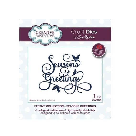 Christmas Words metal die cut Tis the Season Creative Expressions Cutting Dies