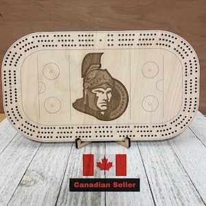 Plateau de cribbage des Sénateurs d'Ottawa, ensemble de jeu unique, cadeau pour fan de sport, passionné de hockey, fête des pères, fête des mères, cadeau d'anniversaire, cadeau de mariage