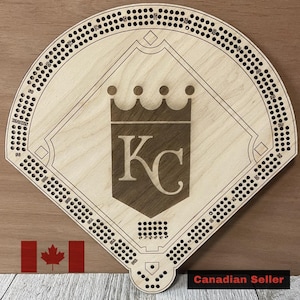 Tablero de cribbage de los Kansas City Royals, juego de cribbage de la MLB, regalo para fanáticos de los deportes, Día del Padre, Día de la Madre, cumpleaños, boda