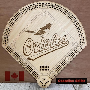Planche de cribbage des Orioles de Baltimore, soirée jeux, cadeau sport, ensemble de cribbage, cadeau pour fan des orioles, fête des pères, fête des mères, anniversaire