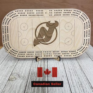 New Jersey Devils Cribbage Board, unieke gameset, cadeau sportfan, hockeyliefhebber, Vaderdag, Moederdag, verjaardagscadeau, huwelijkscadeau