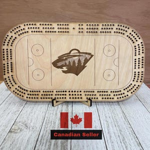 Plateau de cribbage sauvage du Minnesota, ensemble de jeu unique, cadeau pour fan de sport, passionné de hockey, fête des pères, fête des mères, cadeau d'anniversaire, cadeau de mariage