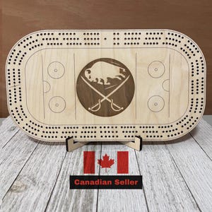 Planche de cribbage Buffalo Sabres, jeu unique, cadeau pour fan de sport, passionné de hockey, idée cadeau personnalisée, fête des pères, fête des mères, anniversaire