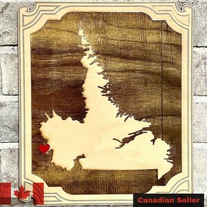 Panneau de fierté de la ville natale du Labrador, décoration murale canadienne, oeuvre d'art de la fierté du Canada, conception de carte du Labrador, fête des pères, fête des mères, mariage, anniversaire