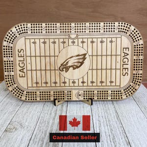 Planche de cribbage des Eagles de Philadelphie, jeu unique, passionné de football, idée cadeau personnalisée, fête des pères, fête des mères, cadeau d'anniversaire, mariage