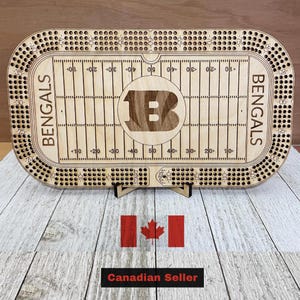 Planche de cribbage des Bengals de Cincinnati, jeu unique, passionné de football, idée cadeau personnalisée, fête des pères, fête des mères, cadeau d'anniversaire, mariage