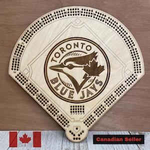 Planche de cribbage de baseball des Blue Jays de Toronto, jeu de cribbage de la MLB, cadeau pour fan de sport, fanatiques des Jays, fête des pères, fête des mères, anniversaire, mariage