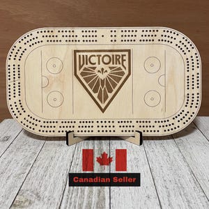 PWHL Montreal Victoire Cribbage Board, Benutzerdefiniertes Hockey-Themen-Spielbrett, Geburtstagsgeschenk, Vatertag, Muttertag, Hochzeitsgeschenk, Housewarming