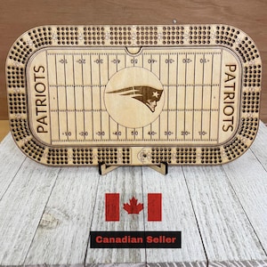 Plateau de cribbage des New England Patriots, jeu unique, passionné de football, idée cadeau personnalisée, fête des pères, fête des mères, cadeau d'anniversaire