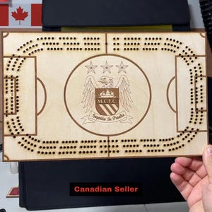 Plateau de cribbage Manchester City FC, ensemble de jeu unique, passionné de football, passionné de football, fête des pères, fête des mères, cadeau d'anniversaire, mariage