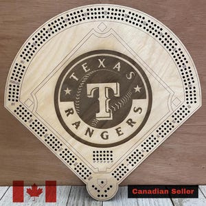 Plateau de cribbage des Rangers du Texas, soirée jeux, cadeau sport, ensemble de cribbage, cadeau pour fan des Rangers, fête des pères, fête des mères, cadeau d'anniversaire
