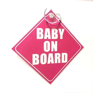 Baby On Board Car Window Sign - Pink
