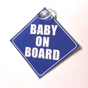 Baby On Board Car Window Sign - Royal Blue