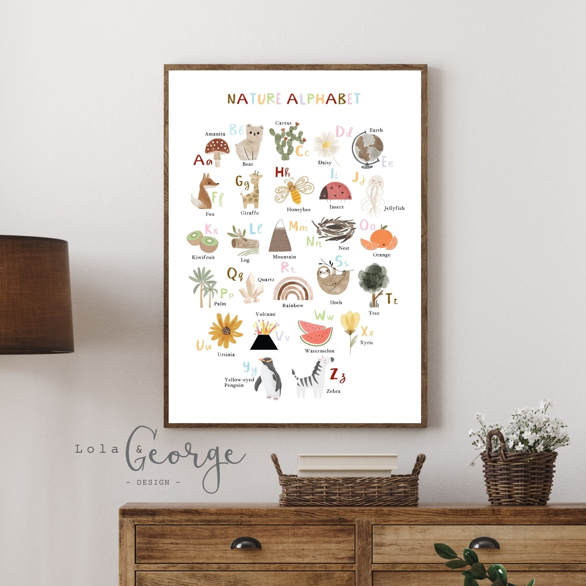 Nature Alphabet Print DIGITAL Download Art Kids Nursery | Etsy