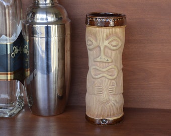 Tiki Mug by Paul Marshall Products (PMP) "Peanut" style, unglazed ceramic / Vintage 1960s