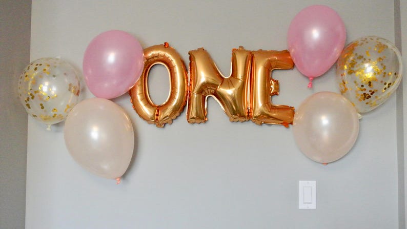 Peach Pink And Gold Birthday Decorations First Birthday Etsy