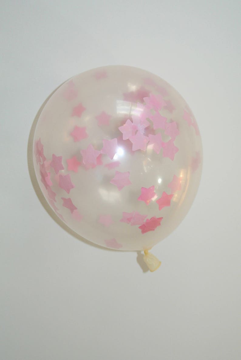 Twinkle Twinkle Little Star Decor It/'s a Girl Baby Shower Confetti Balloon Pink- 12 inch Paper Rabbit- Pink Birthday Decor