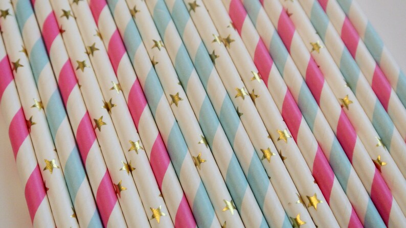 Twinkle Twinkle Little Star Gender Reveal Baby Shower Decor By Paper Rabbit Star Straws Twinkle Twinkle Little Star Baby Shower Decor