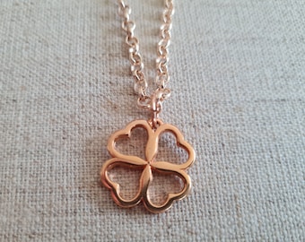 1 pc necklace lucky clover gold-coloured