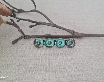 Copper brooch, artisan patina, 1960s
