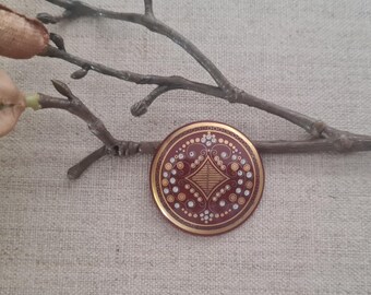 Enamel brooch, Art Nouveau, M. Frey Austria, 1970s