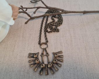 Finland Brass Kalevala Necklace 1960s