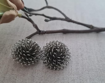 Modernist metal ear clips from the 70s and 80s