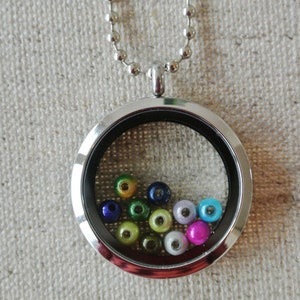 1 pc medaillon ketting glas roestvrij staal kralen kleurrijke