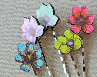 Set of Hairpins Flowers Flower 5 pieces