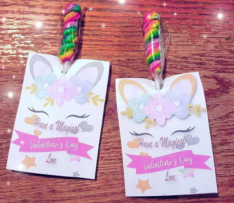 Printable Unicorn Valentine's Printable Valentine's Card Lollipop ...