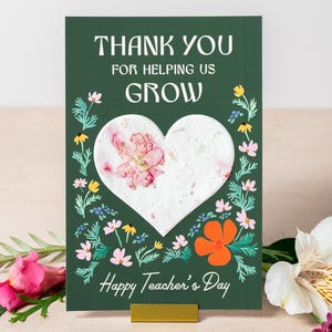 Cadeau de remerciement pour un enseignant, Carte en papier pour graines à planter, Carte de Saint-Valentin pour enseignant, Cadeau pour mentor, Carte d'élèves, Carte de remerciement pour la fête des enseignants