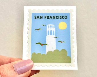 Coit Tower San Francisco Sticker North Beach Sticker San Francisco Souvenir San Francisco Gift San Francisco Wedding Favor Telegraph Hill