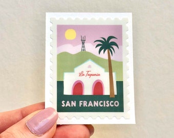 Mission San Francisco Vinyl Sticker Mission Twin Peaks Sticker San Francisco Souvenir San Francisco Gift Mission San Francisco Wedding Favor