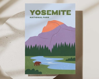 Carte postale de Yosemite Carte postale de voyage en Californie Souvenir de Yosemite Carte postale Half Dome Carte postale du parc national de Yosemite Souvenir de la vallée de Yosemite