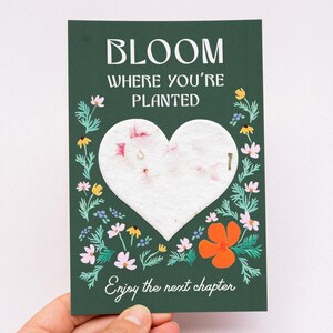 Tarjeta de graduación plantable, papel con semillas que florecen donde estás plantado, regalo de graduación ecológico, tarjeta inspiradora, obsequio para fiesta de graduación