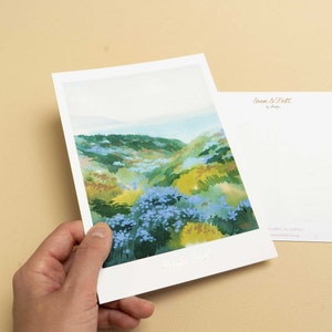 Wildflower Field California Postcard Premium Watercolor Painting California Souvenir Wildflower Field Souvenir Postcard Pack San Francisco