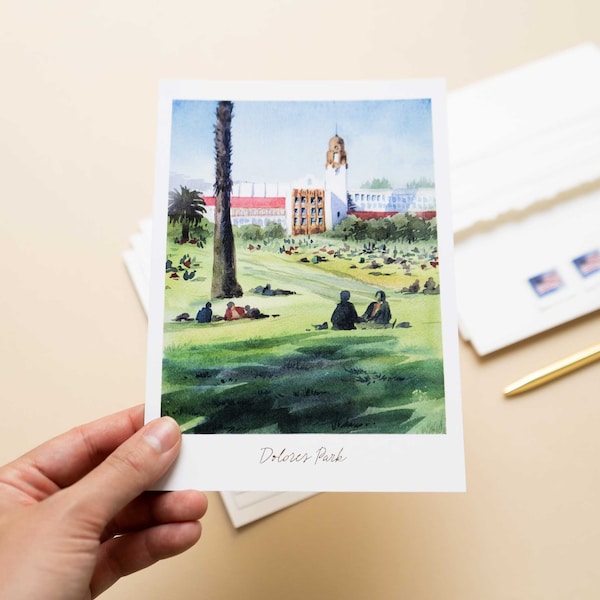 Dolores Park Postcard San Francisco Postcard San Francisco Gift Dolores Park Postal Card San Francisco Art San Francisco Souvenir San Fran