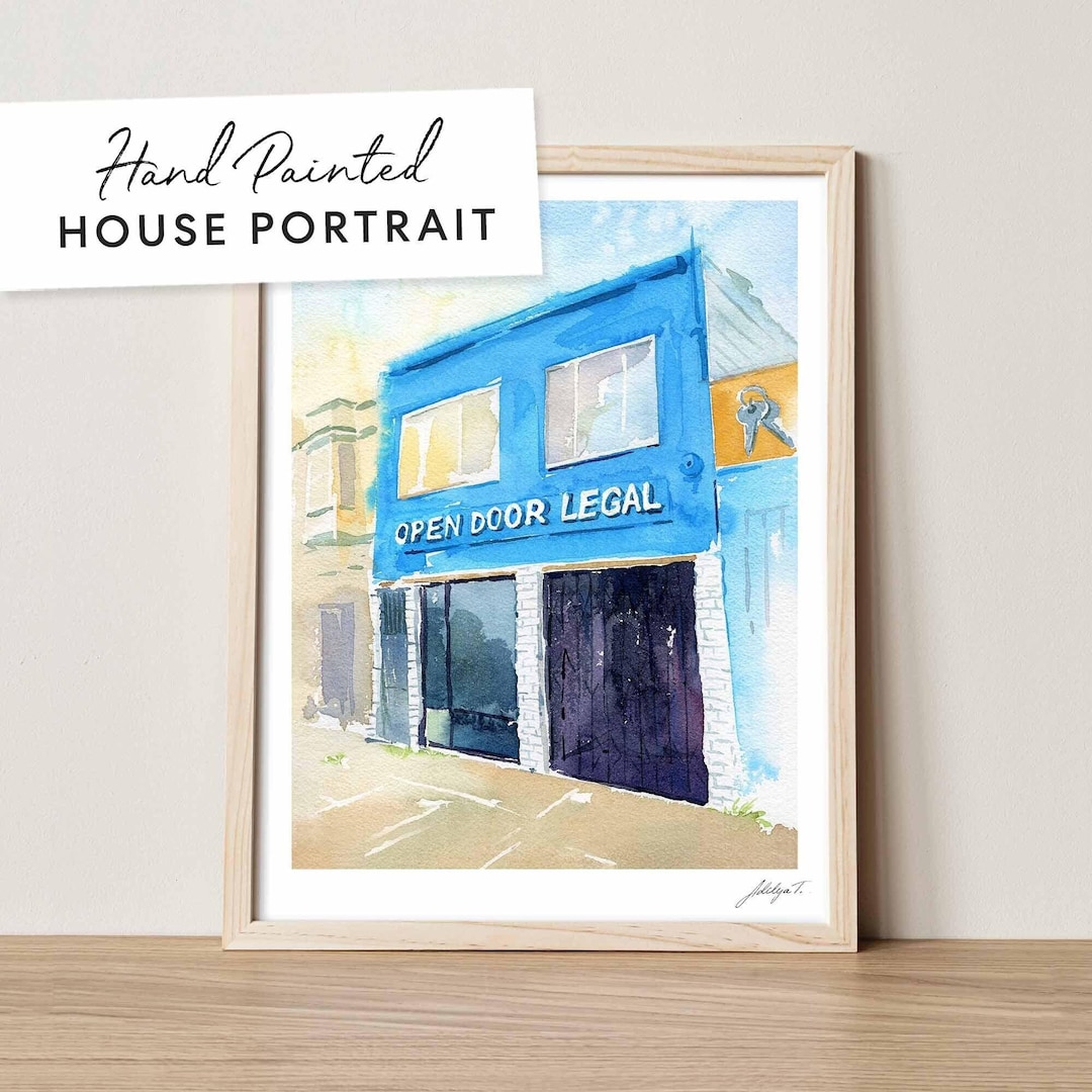 Storefront Portrait Hand Painted Watercolor Storefront Portrait: Custom Business Gift - Etsy