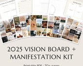 Printable Vision Board Kit: 369 Manifestation Guide, Goals Workbook (Digital Download)