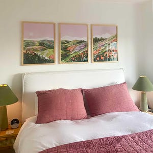 Set of 3 Wall Art Prints Watercolor Wall Art Trio Above Bed Wall Art ...