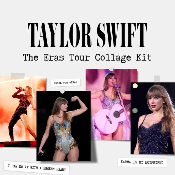 Taylor Swift Printable Collage Kit Taylor Swift Eras Tour Collage Sheets Printable Taylor Swift Inspiration Board Eras Tour Photo Collage