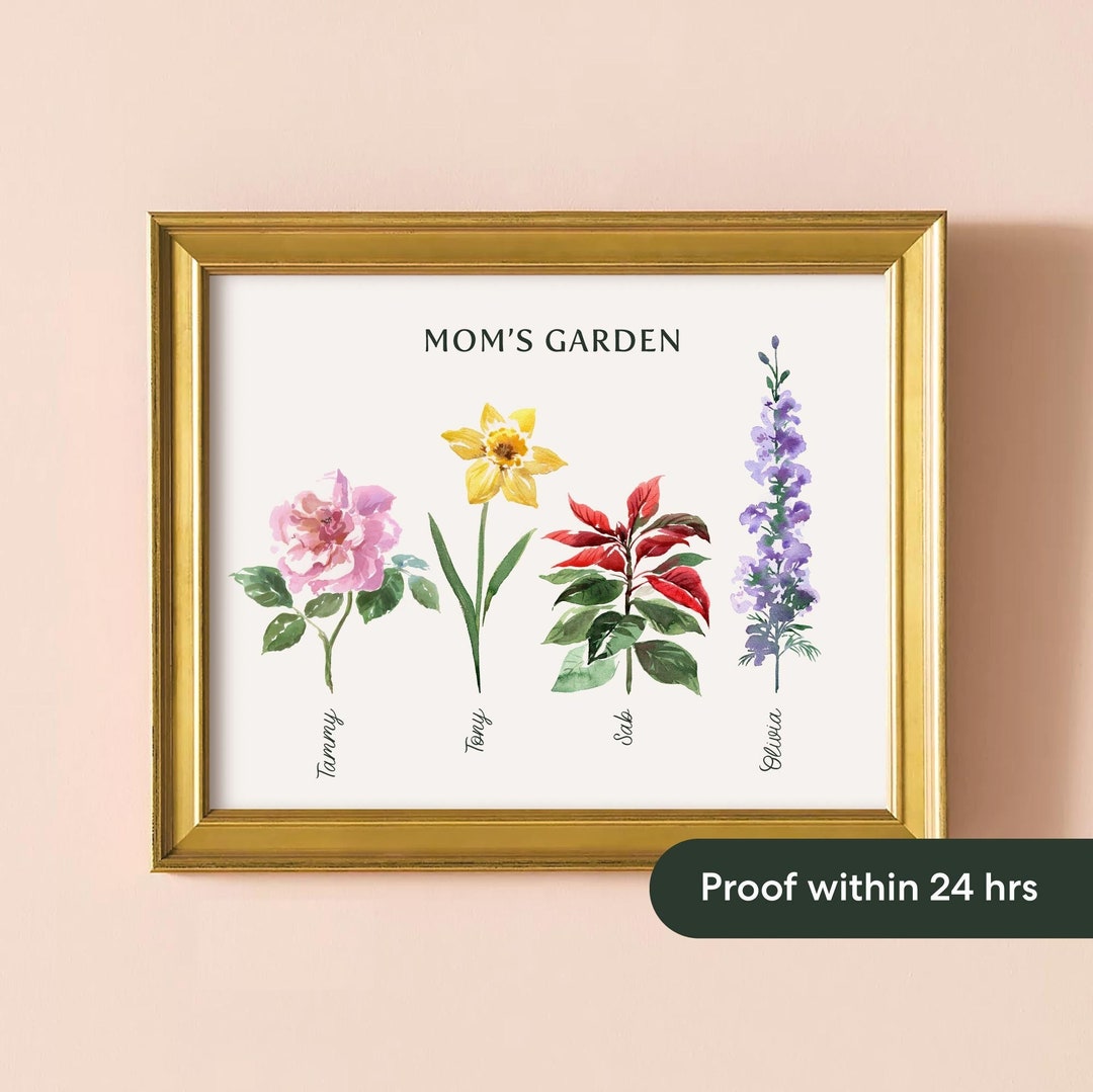 Mommoms Garden, Personalized Mother's Day Gift, Mom's Garden Print, Mother's Day Gift