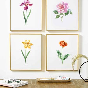 Birthday Milestone Gift, Personalized Birth Month Gift, March Birth Flower Wall Art, Custom Daffodil Art Print, Watercolor Flower Painting