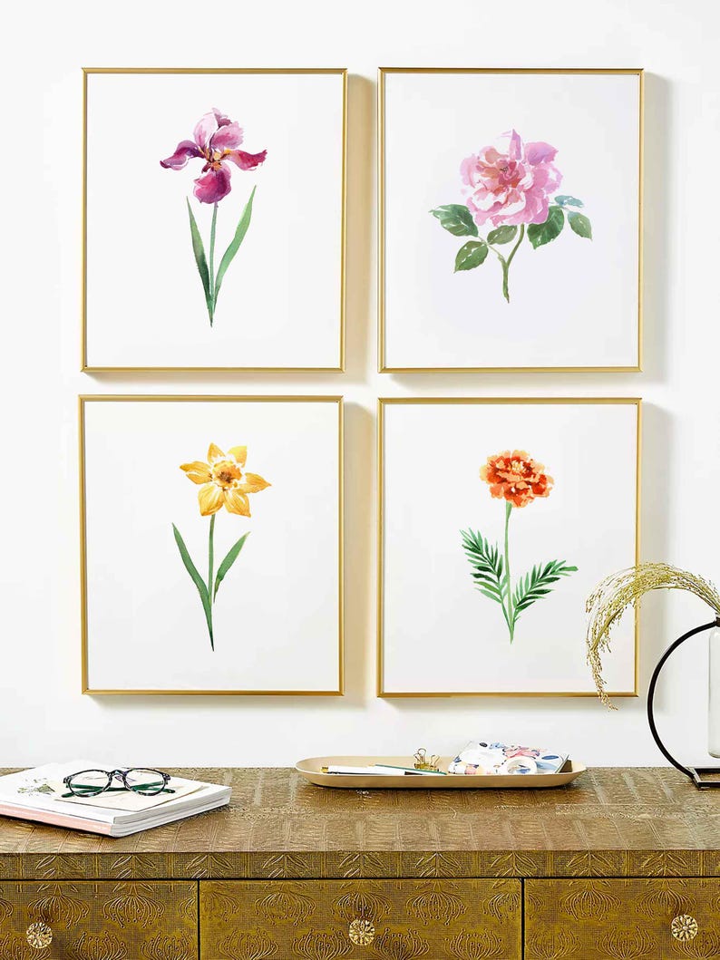 Birthday Milestone Gift, Personalized Birth Month Gift, March Birth Flower Wall Art, Custom Daffodil Art Print, Watercolor Flower Painting